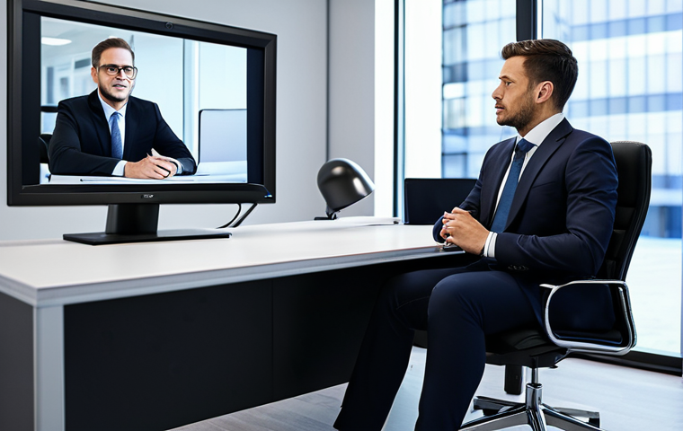 AI Interview Scenario**
"A professional setting depicting an AI conducting a job interview. The applicant is fully clothed in business attire, seated across from a screen displaying the AI interviewer. The scene focuses on professionalism and technology. Modern office background. Safe for work, appropriate content, fully clothed, perfect anatomy, natural pose, professional photography, high quality."
**